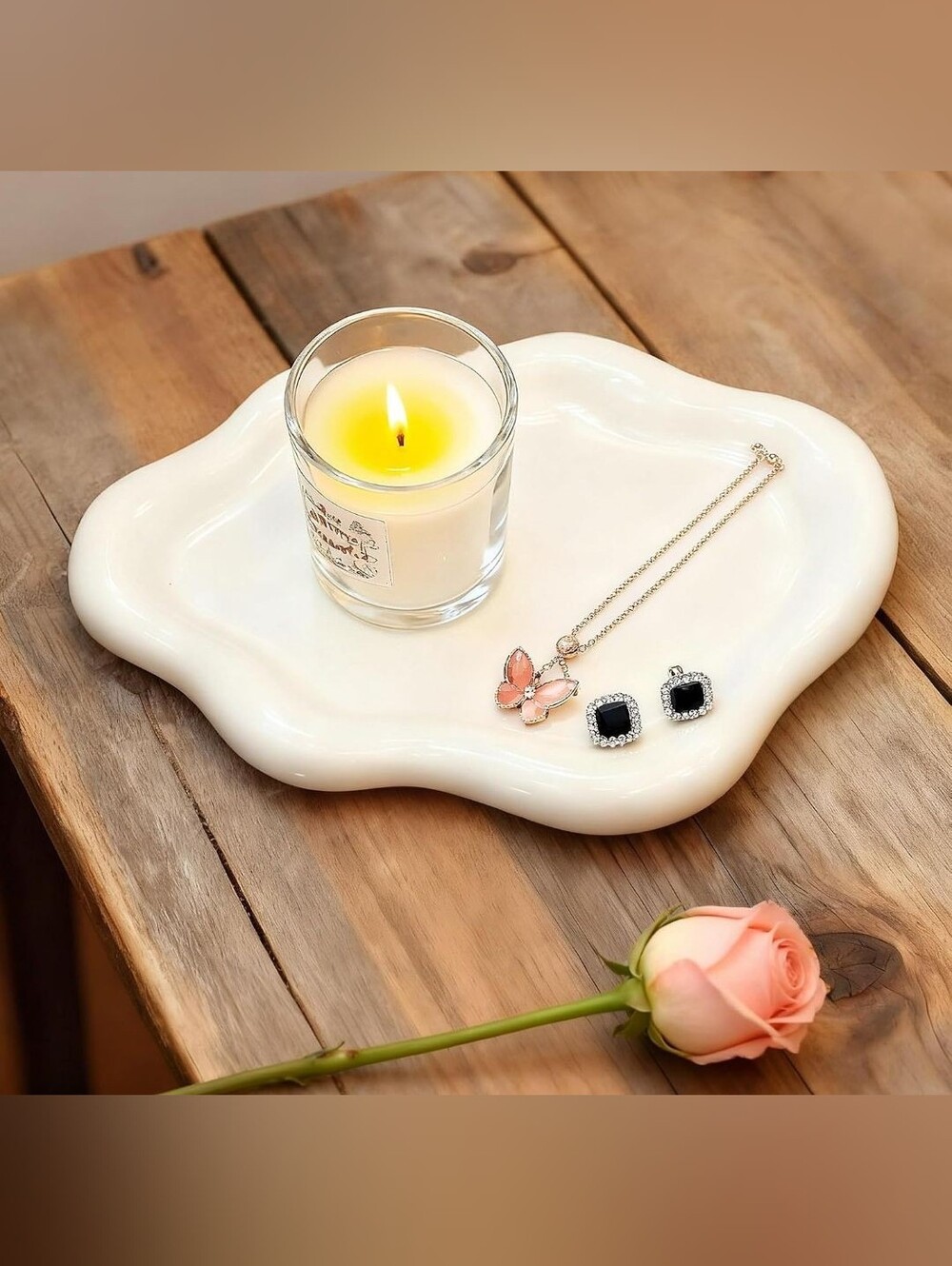 Ceramic White Jewelry Tray, Trinket Dish, Ring Dish, Room Funky Decor